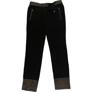 Rag & bone black trousers with leather detail